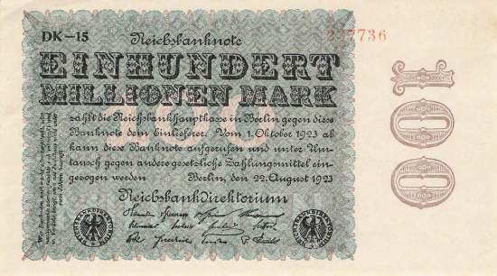 100 Millionen Mark 1923